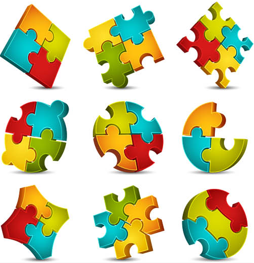 Abstract Puzzles Logo 2 vectors graphics