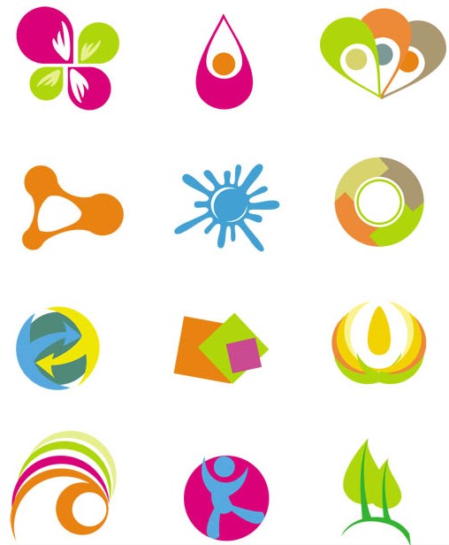 Abstract Shiny Color Logo vectors material