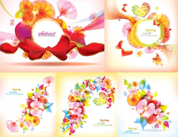 Abstract background with flowers vector