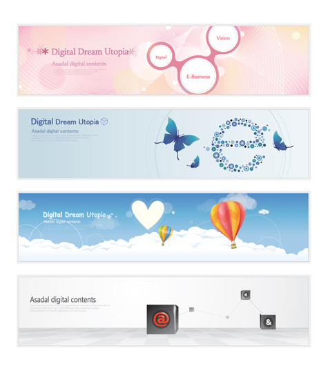 Abstract banners set 1 vector design