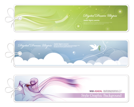 Abstract banners set 2 vector design