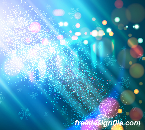 Abstract bokeh with snokflake background vector