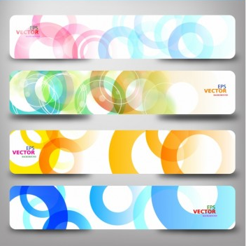 Abstract colorful web headers Free set vector
