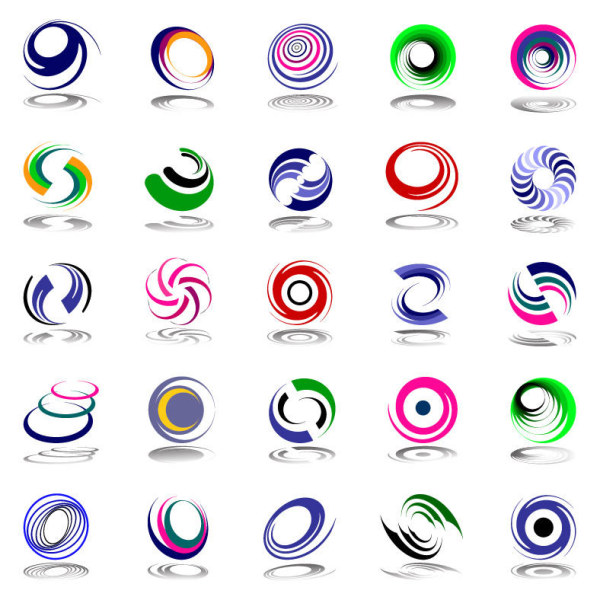 Abstract logos set vector set