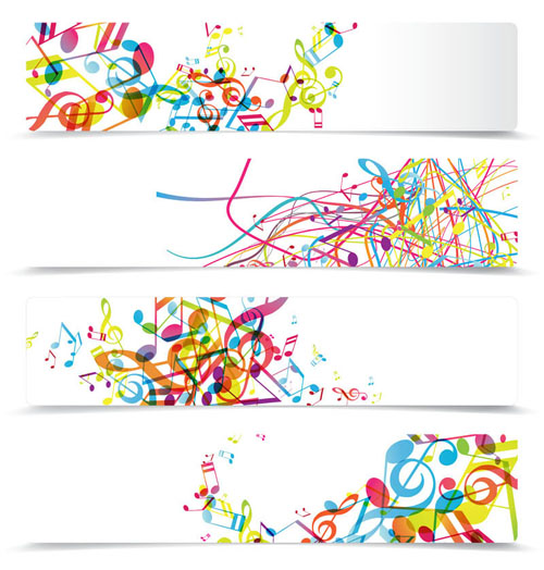 Abstract music banner vector