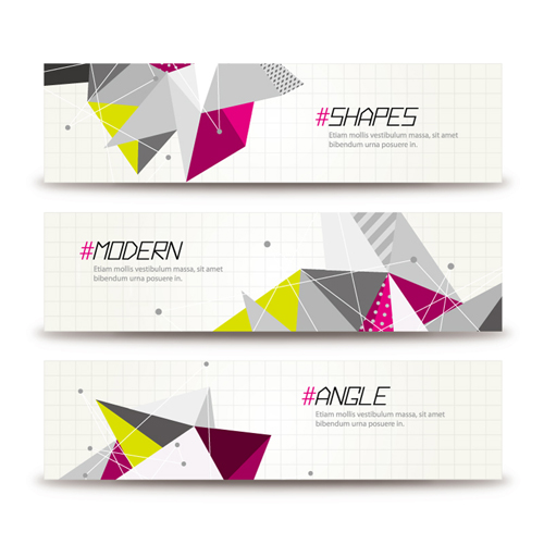 Abstract shapes banner vector