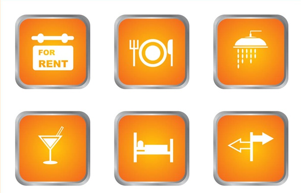 Accommodation Icons design vectors