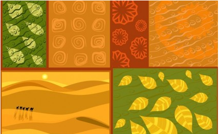 African Ornaments Backgrounds vector design