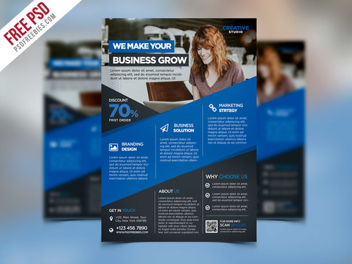 Agency Advertising Flyer with Brochure PSD Template