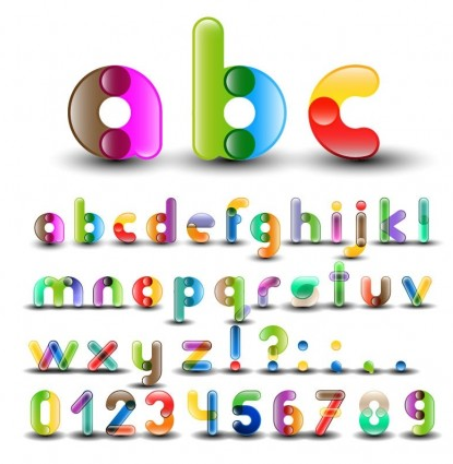Alphabet with Numbers art vector