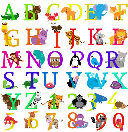 Alphabets with Animals design vectors