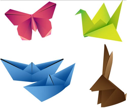 Animals Origami Logotypes art vector