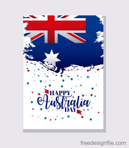 Australia day flyer with brochure template vector 01