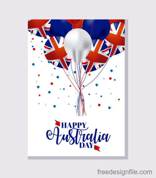 Australia day flyer with brochure template vector 02