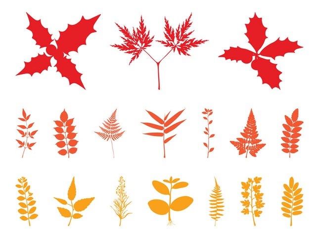 Autumn Leaves Silhouettes art vectors graphics