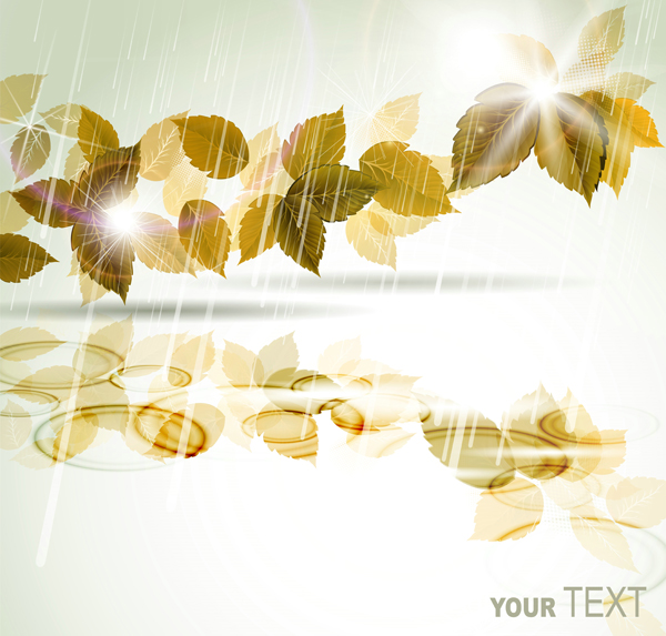 Autumn Leaves grunge background vectors material
