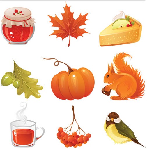 Autumn Style Icons vector