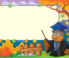 Autumn frame with school vectors 04