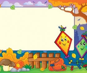 Autumn frame with school vectors 05