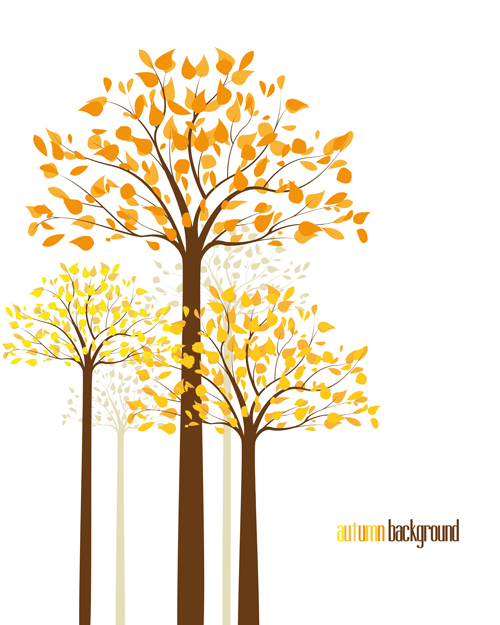 Autumn tree background 2 shiny vector