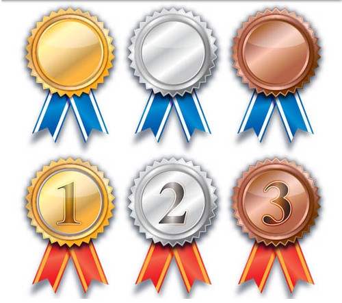 Award Shiny Badges free vectors