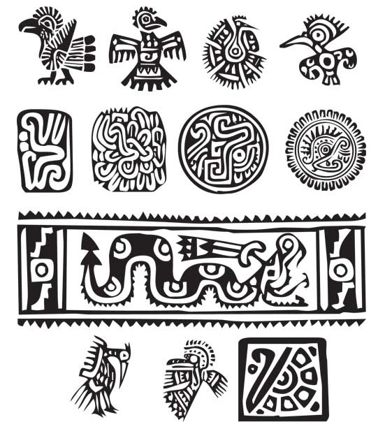 Aztec Elements vectors graphic