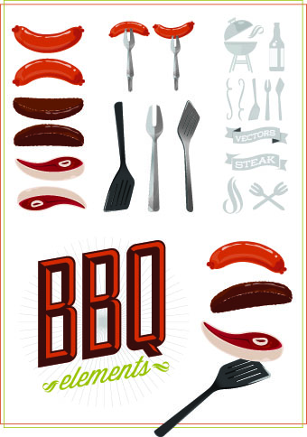 BBQ elements illustration design vector