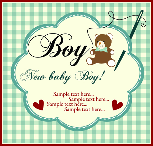 Baby cute card 3 vector graphics