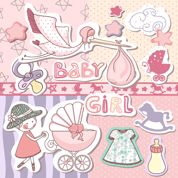 Baby girl card vector