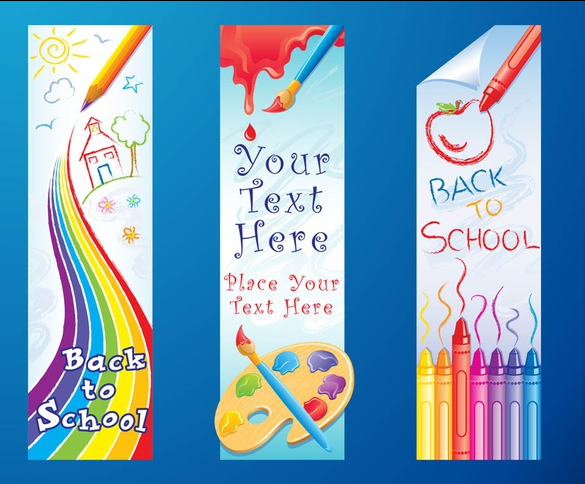 Back To School Banners art set vector