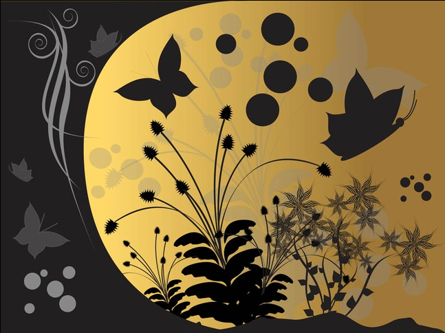 Background With Butterflies And Flowers vector