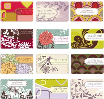 Background elegant flower pattern cards 01 vectors