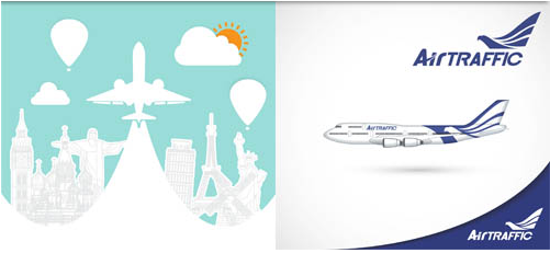 Backgrounds with Aircrafts art vector graphic
