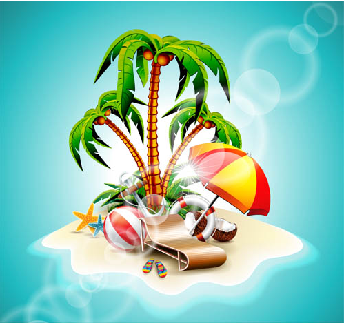 Backgrounds with Beaches Illustration vector