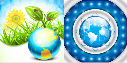 Backgrounds with Globes 7 vector