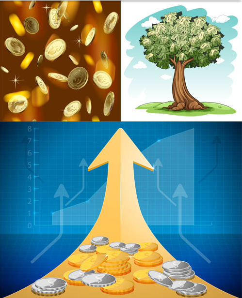 Backgrounds with Money set vector
