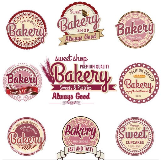 Bakery Vintage Labels art vector