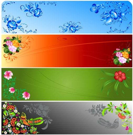 Banners with Ornaments vector set