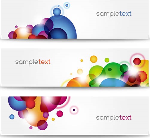 Banners with colored spots vectors