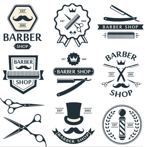 Barber Shop Labels vector