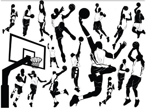 Basketball players free vector material