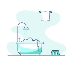 Bathroom cartoon hand drawn vector