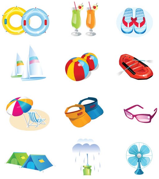 Beach Icons free vector free download