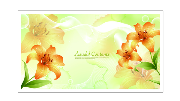 Beautiful Lily background 1 vector material