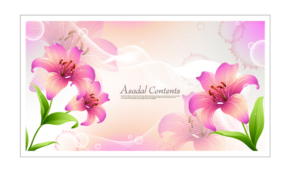 Beautiful Lily background 2 vectors material