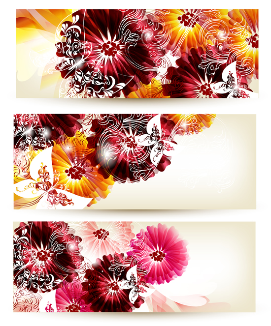 Beautiful flower banner 1 vector