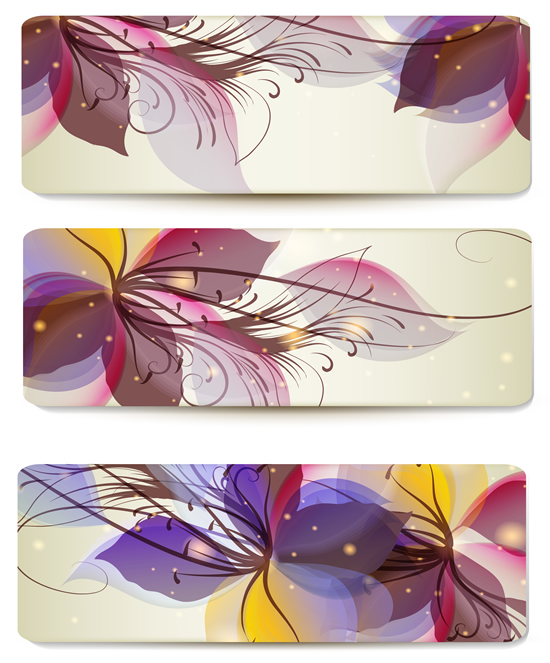 Beautiful flower banner 3 vector free download
