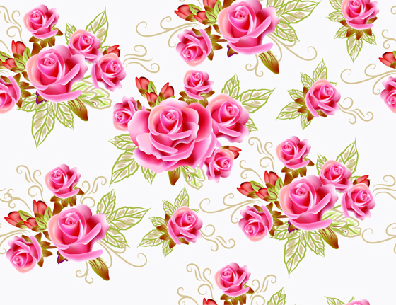 Beautiful rose pattern vector
