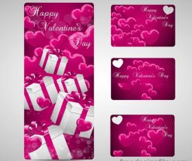Beautiful valentine day banner with card vector material