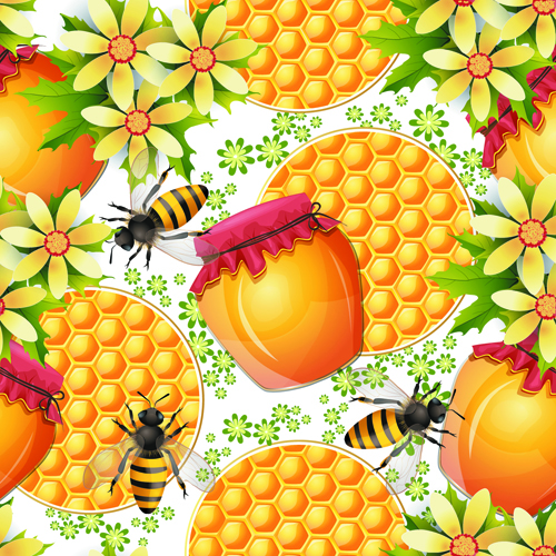 Bee with Honey 4 vector